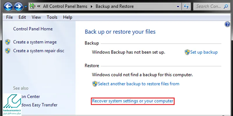 بازگردانی ویندوز لپ تاپ