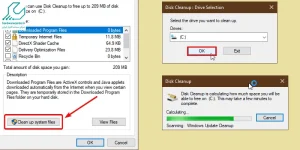 استفاده از ابزار Disk Cleanup در ویندوز برای خالی کردن حافظه